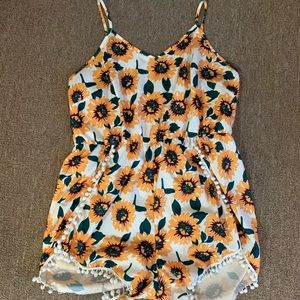 SHEIN Sunflower Romper Size 4XL*** FITS LIKE 2X-3X